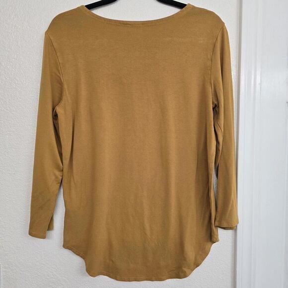 Cupio Momen's Mustard Yellow 3/4 Sleeve Tunic Top Size Medium - Picture 2 of 7